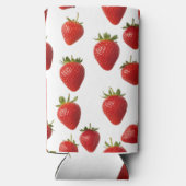 Rafraîchisseur Pour Canette Slim Cute Red Strawberry Fruit Fun Fun Monogramme (Verso)