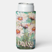Rafraîchisseur Pour Canette Slim Daisies Impressionistic Floral Teal Personalized (Seltzer Verso)