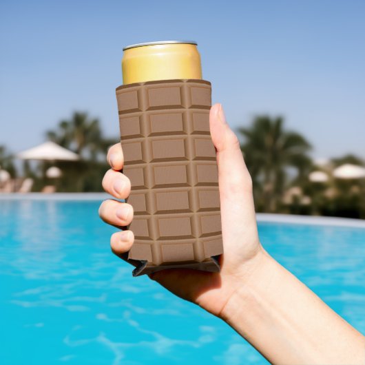 Rafraîchisseur Pour Canette Slim dalle de chocolat Brown à motif (Piscine in situ)