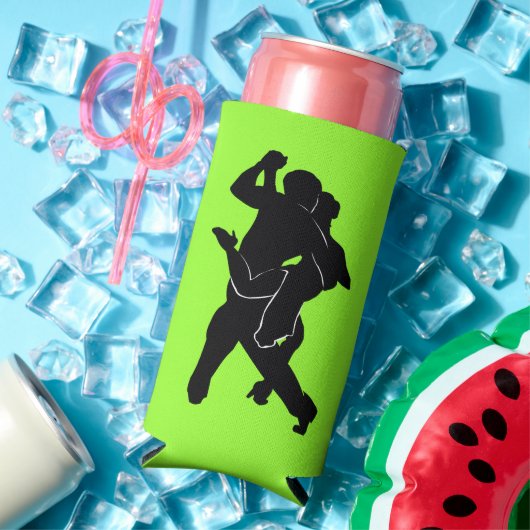 Rafraîchisseur Pour Canette Slim Danseurs de Tango neon Green Can Cooler Choisir le (Été in situ)
