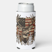 Rafraîchisseur Pour Canette Slim Deer, Buck Season USA Flag (Seltzer Verso)