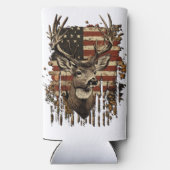 Rafraîchisseur Pour Canette Slim Deer, Buck Season USA Flag (Verso)