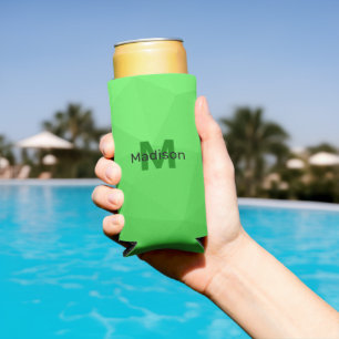 Rafraîchisseur Pour Canette Slim Dégradé vert clair géométrie motif de maille Monog