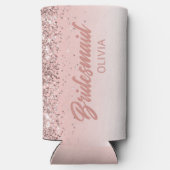 Rafraîchisseur Pour Canette Slim Demoiselle d'honneur Rose Gold Pailleté Écriture (Verso)