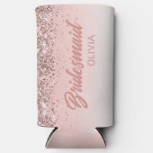 Rafraîchisseur Pour Canette Slim Demoiselle d'honneur Rose Gold Pailleté Écriture (Recto)