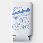 Rafraîchisseur Pour Canette Slim Dernière Toast Bleue Fête de Filles de Plage (Verso)