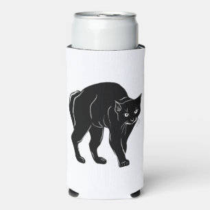 Rafraîchisseur Pour Canette Slim Dessin en silhouette de chat noir à rallonge d'Hal