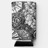 Rafraîchisseur Pour Canette Slim Dessin Floral Zen Noir Et Blanc (Verso)