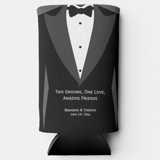 Rafraîchisseur Pour Canette Slim Deux Salles Groomsmen Cadeaux Seltzer Can Cooler (Recto)