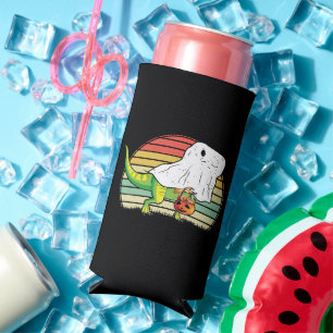 Rafraîchisseur Pour Canette Slim Dinosaure fantôme drôle Halloween