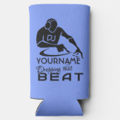 Rafraîchisseur Pour Canette Slim DJ nom et couleur personnalisés (Verso)