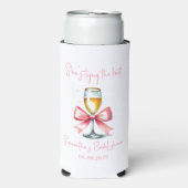 Rafraîchisseur Pour Canette Slim Douche nuptiale Coquette Pink Bow (Seltzer Recto)