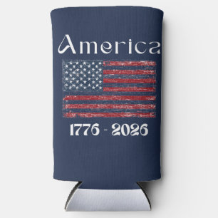 Rafraîchisseur Pour Canette Slim Drapeau américain 1776 à 2026 États-Unis 250e anni
