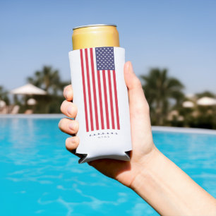 Rafraîchisseur Pour Canette Slim Drapeau américain moderne US 4 juillet Étoiles Str