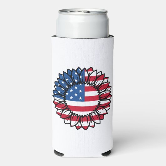 Rafraîchisseur Pour Canette Slim Drapeau américain Tournesol-32222 (Seltzer Verso)