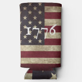 Rafraîchisseur Pour Canette Slim Drapeau américain vintage 1776 (Verso)