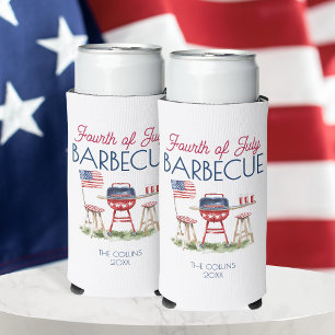 Rafraîchisseur Pour Canette Slim Drapeau de barbecue patriotique 4 juillet fête d'é