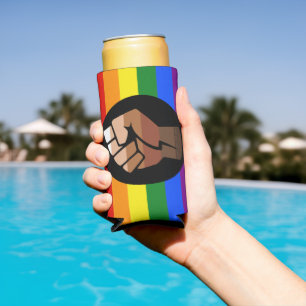 Rafraîchisseur Pour Canette Slim Drapeau de couleur des personnes queer de Slippery