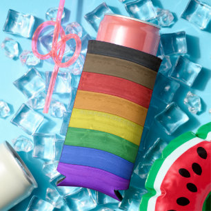 Rafraîchisseur Pour Canette Slim Drapeau de fierté gay inclusif texturé de Slippery