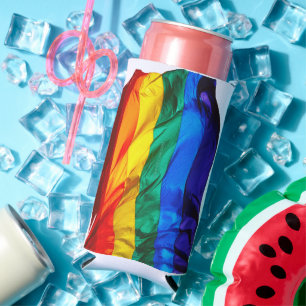 Rafraîchisseur Pour Canette Slim Drapeau de la fierté gay de SlipperyJoe's flottant