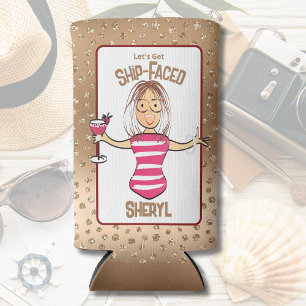 Rafraîchisseur Pour Canette Slim Drôle Cruise Beach Vacances Fille Pour Son Boisson