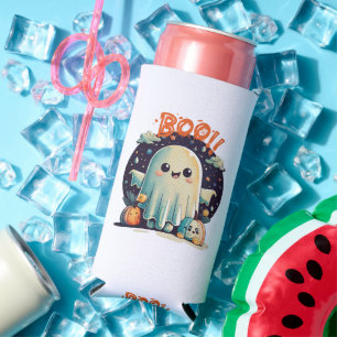 Rafraîchisseur Pour Canette Slim Drôle de fantôme Halloween Boo dans la galaxie