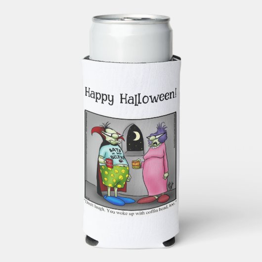 Rafraîchisseur Pour Canette Slim Drôle Halloween Humour peut refroidir cadeau (Seltzer Recto)