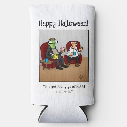 Rafraîchisseur Pour Canette Slim Drôle Halloween Humour peut refroidir cadeau (Recto)