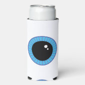 Rafraîchisseur Pour Canette Slim Drôle Mignonne Bleu Eyeball (Seltzer Recto)