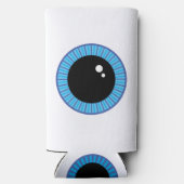 Rafraîchisseur Pour Canette Slim Drôle Mignonne Bleu Eyeball (Verso)