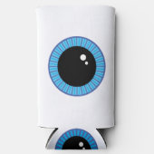 Rafraîchisseur Pour Canette Slim Drôle Mignonne Bleu Eyeball (Recto)