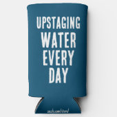 Rafraîchisseur Pour Canette Slim Eau Drôle Chaque Jour - Bleu & Blanc (Recto)