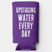 Rafraîchisseur Pour Canette Slim Eau Drôle Chaque Jour - Violet & Blanc (Recto)