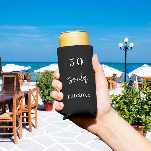 Rafraîchisseur Pour Canette Slim Écriture noir blanc minimaliste