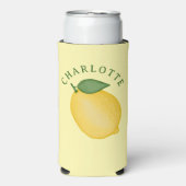 Rafraîchisseur Pour Canette Slim Élégant Citrus Citron jaune Monogramme d'été (Seltzer Recto)