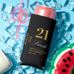 Rafraîchisseur Pour Canette Slim Elégant Cocktail Gold & Black 21st Birthday Party<br><div class="desc">Élégant Gold & Black 21e Anniversaire Cocktail de fête Seltzer Can Cooler</div>
