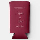 Rafraîchisseur Pour Canette Slim Élégant Mariage Bourgogne Seltzer peut refroidir (Recto)
