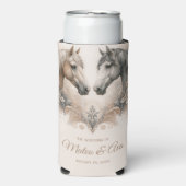 Rafraîchisseur Pour Canette Slim Élégant Mariage de chevaux (Seltzer Recto)