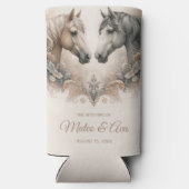 Rafraîchisseur Pour Canette Slim Élégant Mariage de chevaux (Verso)