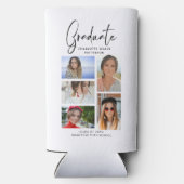 Rafraîchisseur Pour Canette Slim Élégant Script Multi Photo Graduate (Verso)