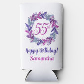 Rafraîchisseur Pour Canette Slim Élégante couronne violette rose 55e anniversaire (Recto)