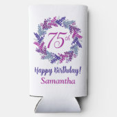 Rafraîchisseur Pour Canette Slim Élégante couronne violette rose 75e anniversaire (Verso)