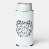 Rafraîchisseur Pour Canette Slim Emblème de l'ours du parc national des Glaciers (Seltzer Verso)