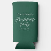 Rafraîchisseur Pour Canette Slim Emerald Green Bachelorette Party Personalized (Verso)