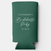 Rafraîchisseur Pour Canette Slim Emerald Green Bachelorette Party Personalized (Recto)