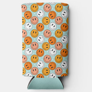 Rafraîchisseur Pour Canette Slim Emoji de sourire drôle rétro groovy Refroidisseur
