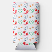 Rafraîchisseur Pour Canette Slim Empreintes de pattes de CHIENS mignons et COEURS D (Verso)