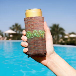Rafraîchisseur Pour Canette Slim Enseigne néon gay illuminée SlipperyJoe lumineuse