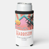 Rafraîchisseur Pour Canette Slim Enterrement de vie de garçon sur une plage tropica (Seltzer Verso)