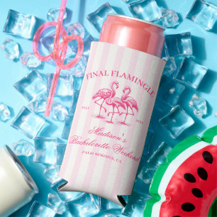 Rafraîchisseur Pour Canette Slim Enterrement de vie de jeune fille Flamingle Rose r